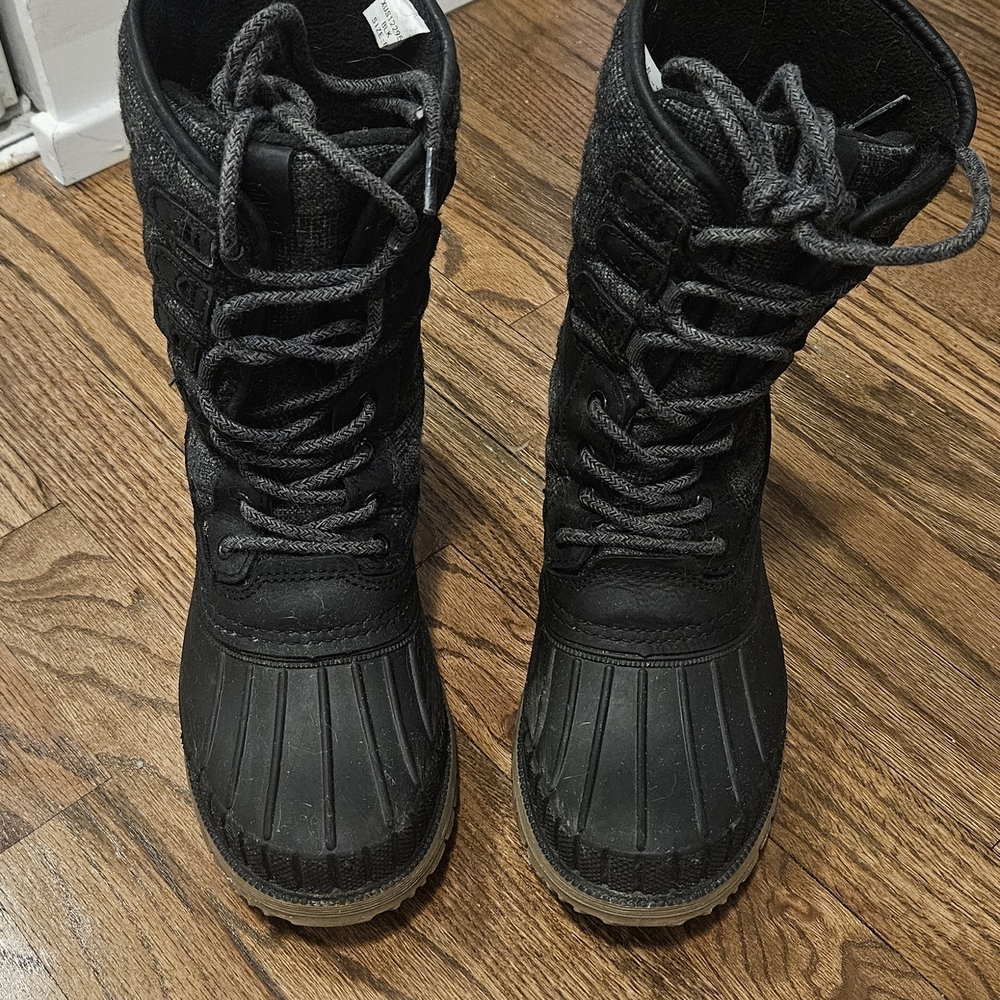 Women's Black Lace-Up Boots